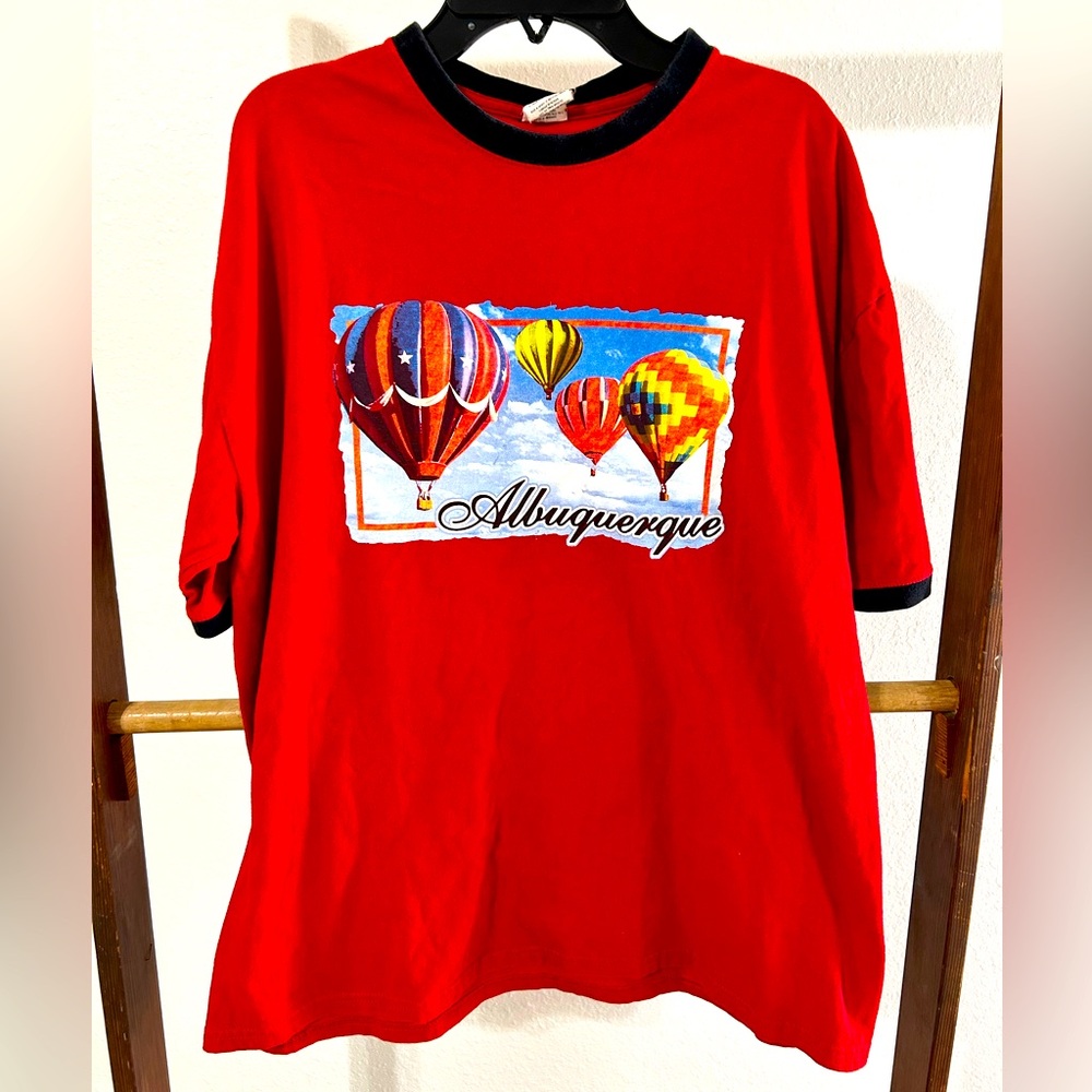 Vintage 90’s Red Albuquerque Hot Air Balloons Tee Shirt Size Large
